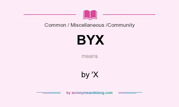 What does BYX mean? It stands for by `X