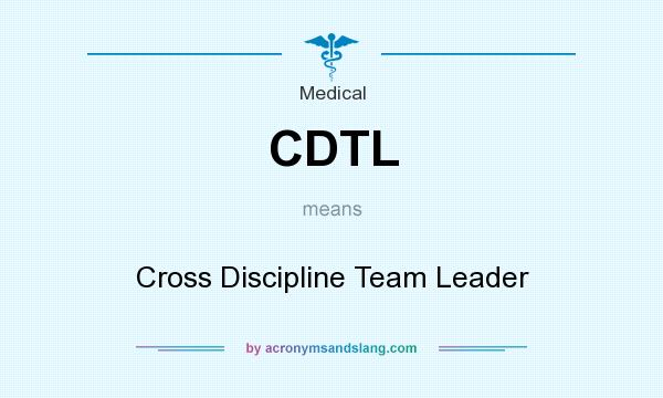 What does CDTL mean? It stands for Cross Discipline Team Leader