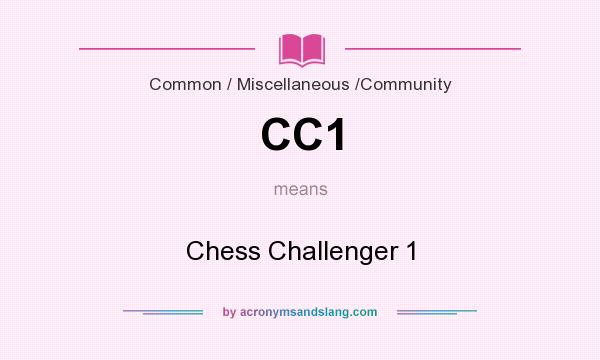 What does CC1 mean? It stands for Chess Challenger 1