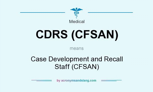 What does CDRS (CFSAN) mean? It stands for Case Development and Recall Staff (CFSAN)