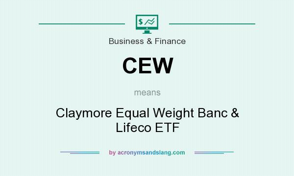 What does CEW mean? It stands for Claymore Equal Weight Banc & Lifeco ETF