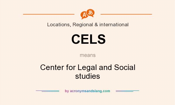 What does CELS mean? It stands for Center for Legal and Social studies