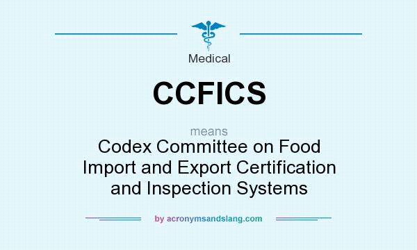 What does CCFICS mean? It stands for Codex Committee on Food Import and Export Certification and Inspection Systems