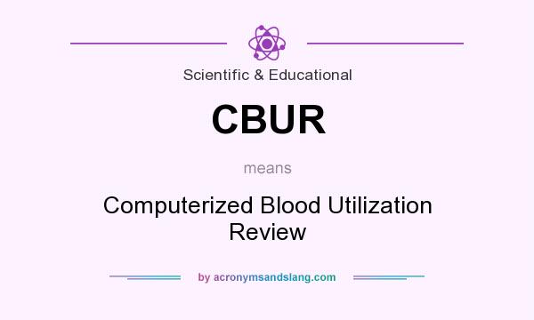 What does CBUR mean? It stands for Computerized Blood Utilization Review