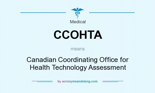 What does CCOHTA mean? It stands for Canadian Coordinating Office for Health Technology Assessment