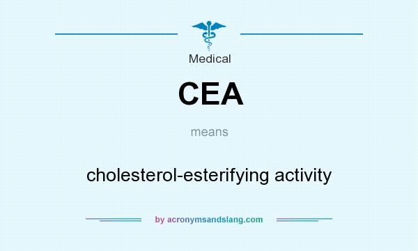 What does CEA mean? It stands for cholesterol-esterifying activity