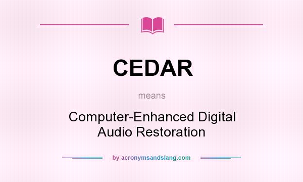 What does CEDAR mean? It stands for Computer-Enhanced Digital Audio Restoration