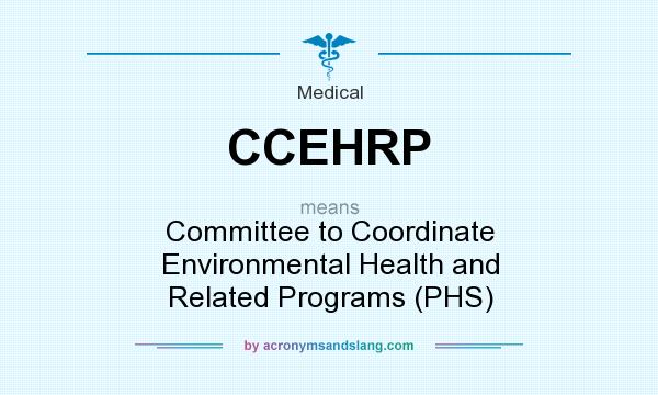 What does CCEHRP mean? It stands for Committee to Coordinate Environmental Health and Related Programs (PHS)