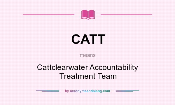 What does CATT mean? It stands for Cattclearwater Accountability Treatment Team