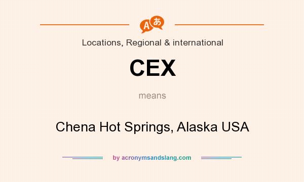 What does CEX mean? It stands for Chena Hot Springs, Alaska USA