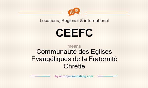What does CEEFC mean? It stands for Communauté des Eglises Evangéliques de la Fraternité Chrétie