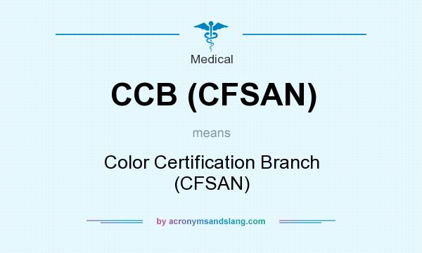 What does CCB (CFSAN) mean? It stands for Color Certification Branch (CFSAN)