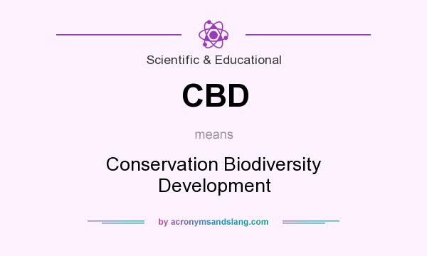 What does CBD mean? It stands for Conservation Biodiversity Development