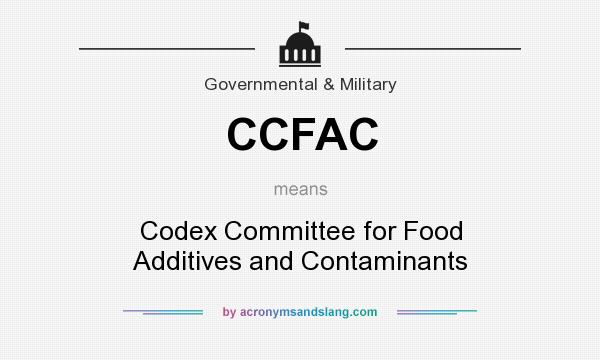 What does CCFAC mean? It stands for Codex Committee for Food Additives and Contaminants
