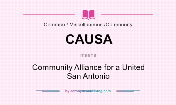 What does CAUSA mean? It stands for Community Alliance for a United San Antonio