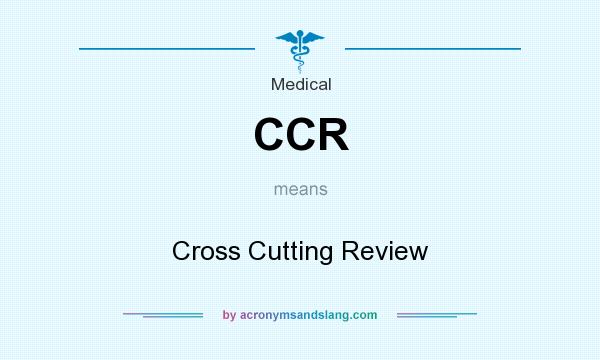 What does CCR mean? It stands for Cross Cutting Review
