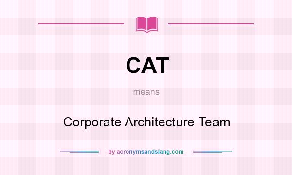 What does CAT mean? It stands for Corporate Architecture Team