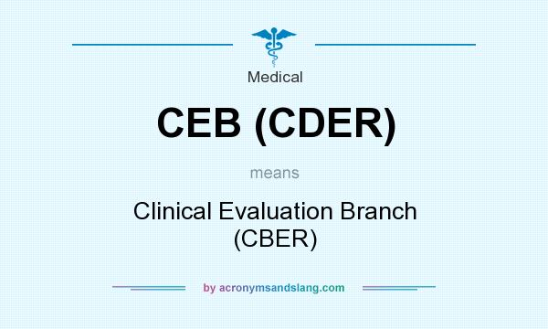 What does CEB (CDER) mean? It stands for Clinical Evaluation Branch (CBER)