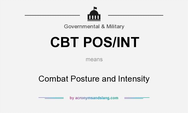 What does CBT POS/INT mean? It stands for Combat Posture and Intensity