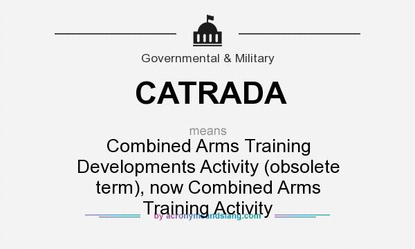 What does CATRADA mean? It stands for Combined Arms Training Developments Activity (obsolete term), now Combined Arms Training Activity
