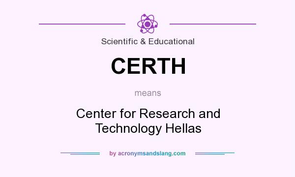 What does CERTH mean? It stands for Center for Research and Technology Hellas