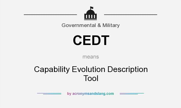 What does CEDT mean? It stands for Capability Evolution Description Tool