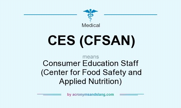 What does CES (CFSAN) mean? It stands for Consumer Education Staff (Center for Food Safety and Applied Nutrition)