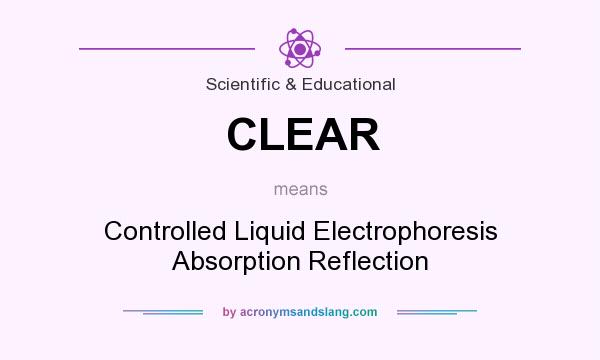What does CLEAR mean? It stands for Controlled Liquid Electrophoresis Absorption Reflection