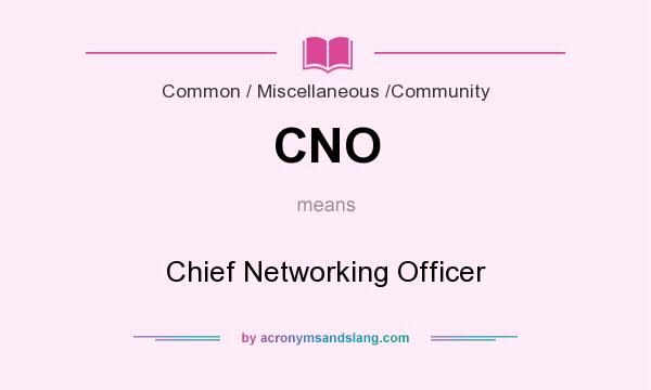 What does CNO mean? It stands for Chief Networking Officer