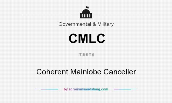 What does CMLC mean? It stands for Coherent Mainlobe Canceller