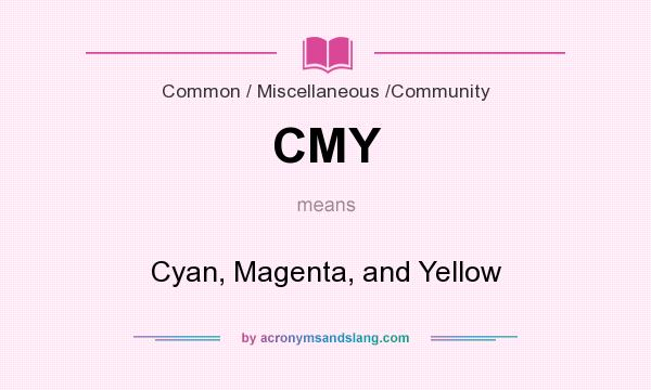 What does CMY mean? It stands for Cyan, Magenta, and Yellow