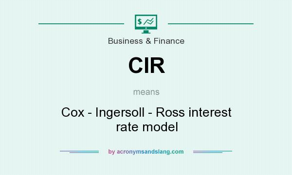 What does CIR mean? It stands for Cox - Ingersoll - Ross interest rate model