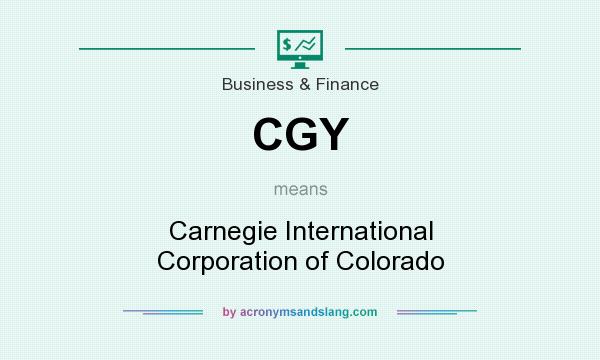 What does CGY mean? It stands for Carnegie International Corporation of Colorado