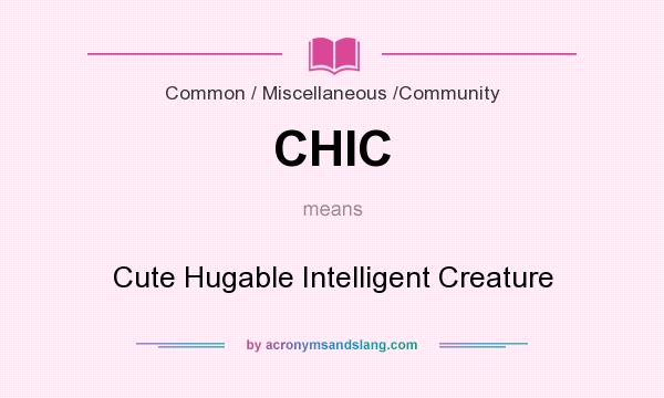 What does CHIC mean? It stands for Cute Hugable Intelligent Creature