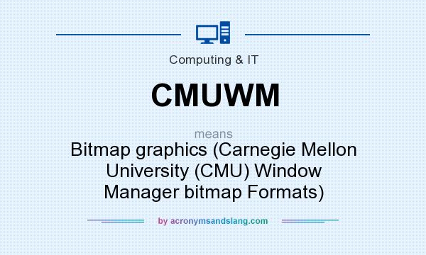 What does CMUWM mean? It stands for Bitmap graphics (Carnegie Mellon University (CMU) Window Manager bitmap Formats)