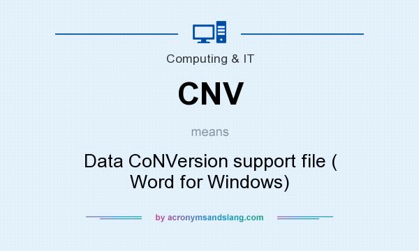 What does CNV mean? It stands for Data CoNVersion support file ( Word for Windows)