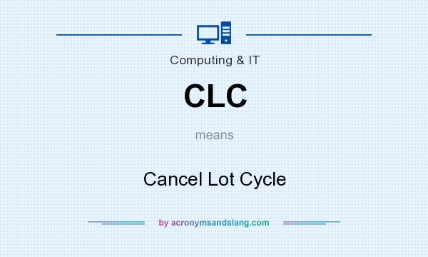 What does CLC mean? It stands for Cancel Lot Cycle