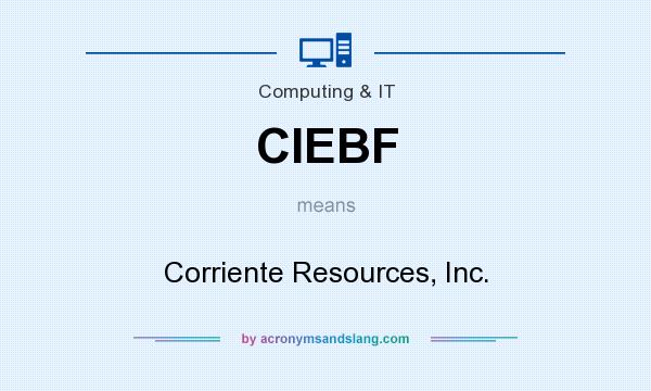 What does CIEBF mean? It stands for Corriente Resources, Inc.