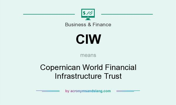 What does CIW mean? It stands for Copernican World Financial Infrastructure Trust