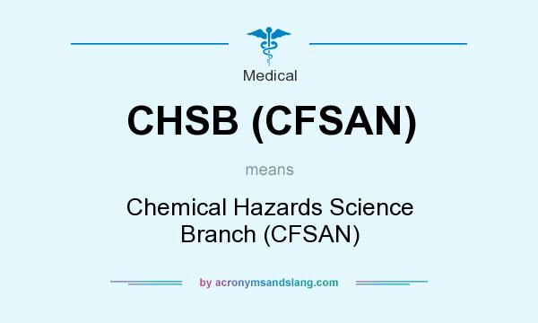 What does CHSB (CFSAN) mean? It stands for Chemical Hazards Science Branch (CFSAN)