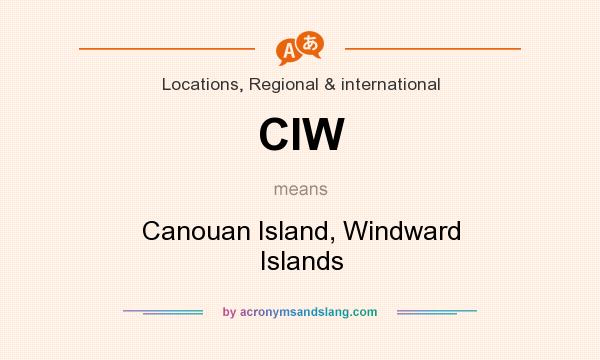 What does CIW mean? It stands for Canouan Island, Windward Islands