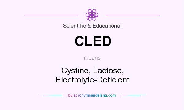What does CLED mean? It stands for Cystine, Lactose, Electrolyte-Deficient