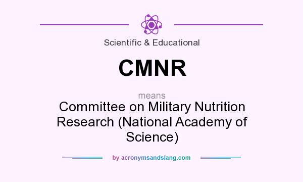 What does CMNR mean? It stands for Committee on Military Nutrition Research (National Academy of Science)