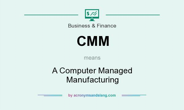 What does CMM mean? It stands for A Computer Managed Manufacturing