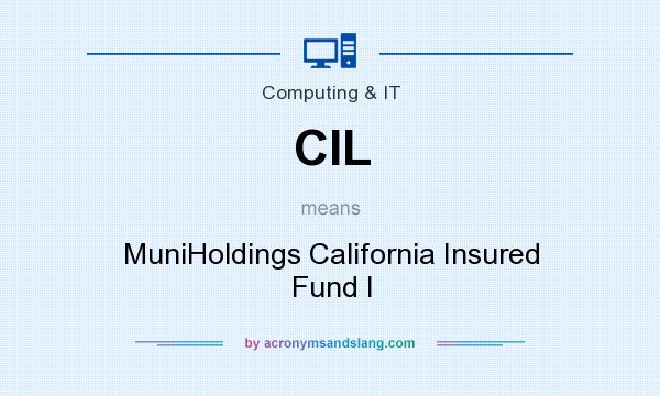 What does CIL mean? It stands for MuniHoldings California Insured Fund I