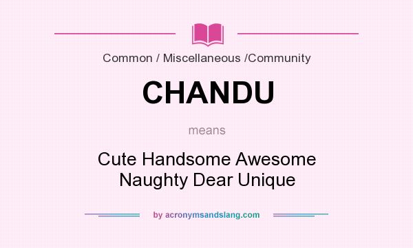What does CHANDU mean? It stands for Cute Handsome Awesome Naughty Dear Unique