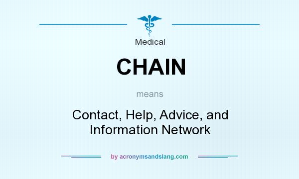 What does CHAIN mean? It stands for Contact, Help, Advice, and Information Network