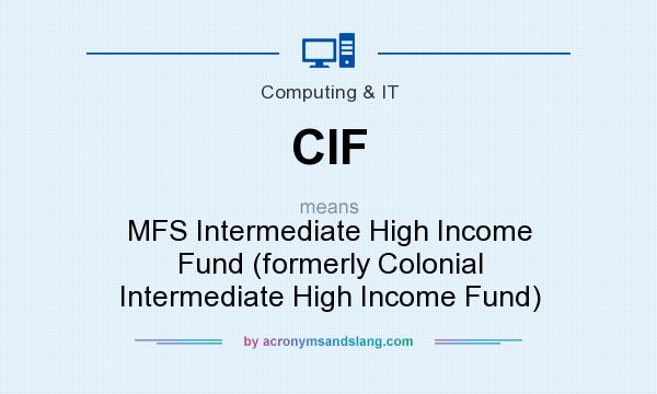 What does CIF mean? It stands for MFS Intermediate High Income Fund (formerly Colonial Intermediate High Income Fund)
