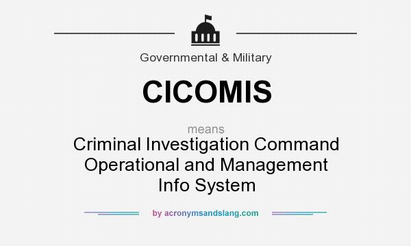 What does CICOMIS mean? It stands for Criminal Investigation Command Operational and Management Info System