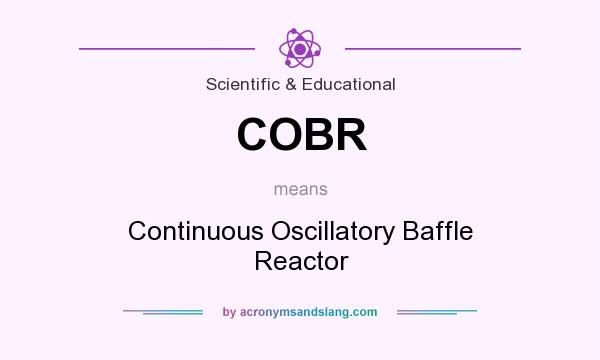 What does COBR mean? It stands for Continuous Oscillatory Baffle Reactor